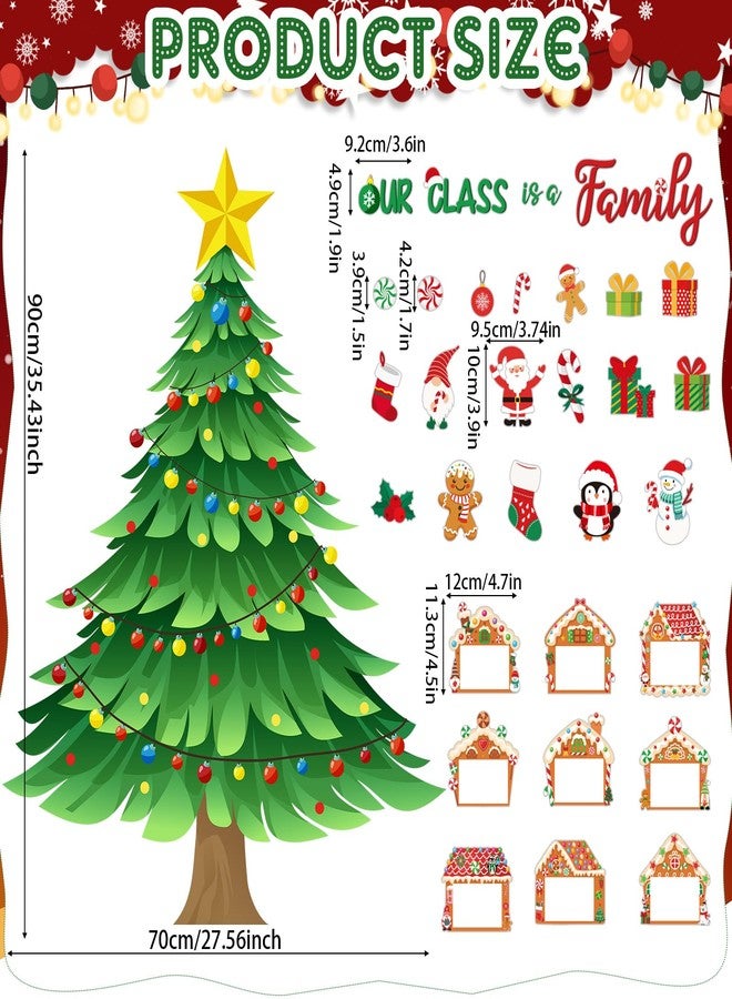 Capoda 27 Pcs Gingerbread Picture Frame Craft with Christmas Tree Bulletin Board Our Class is a Family Xmas Tree Cutout for Schools Wall Offices Door Window Supplies - Image 2